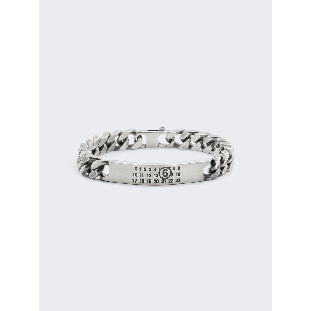 Maison Margiela (size 10) Minimal Logo ID Tag Curb Bracelet brunito